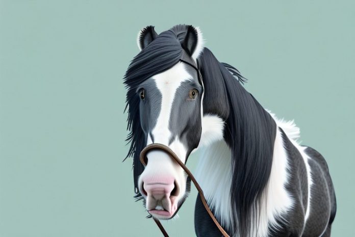 A clydesdale horse in a margate landscape