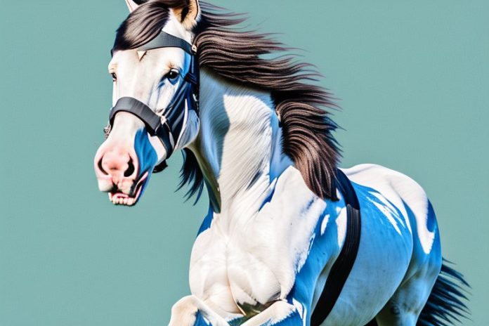 A clydesdale horse galloping through the countryside of port alfred