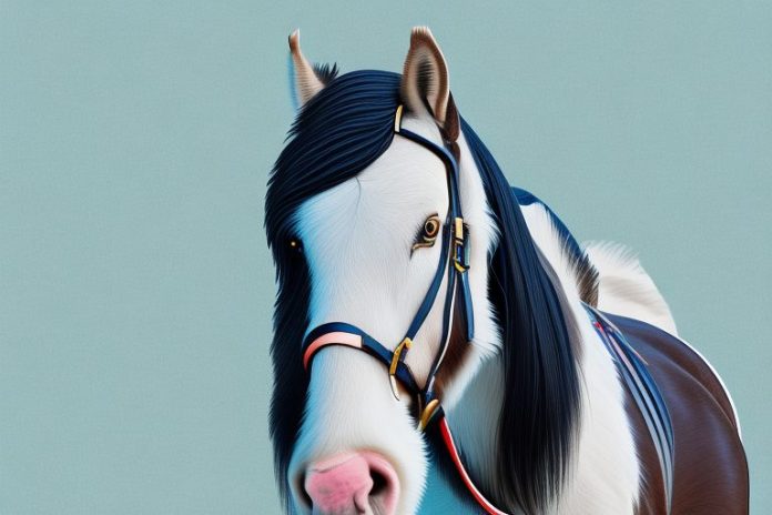 A clydesdale horse in a scenic outdoor setting in pretoria