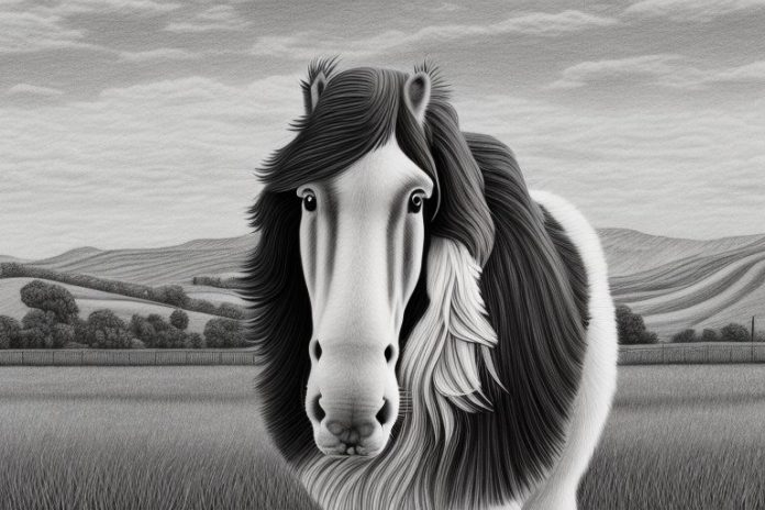 A clydesdale horse in a rural setting in lydenburg
