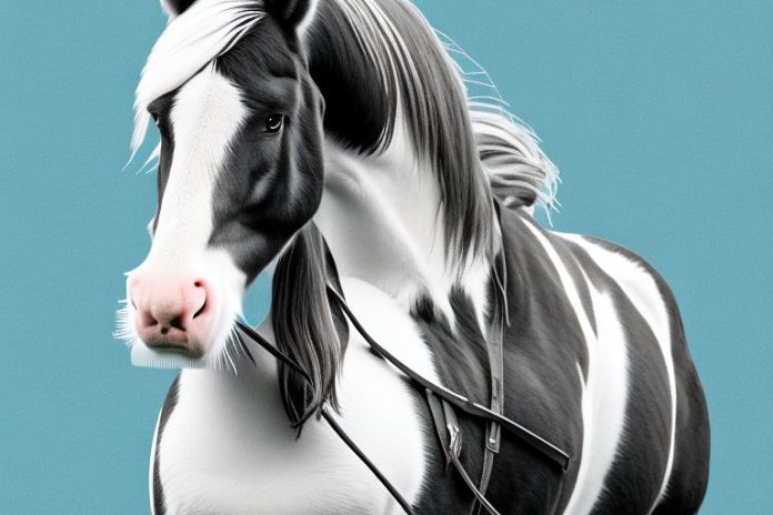 A clydesdale horse in the countryside near brits