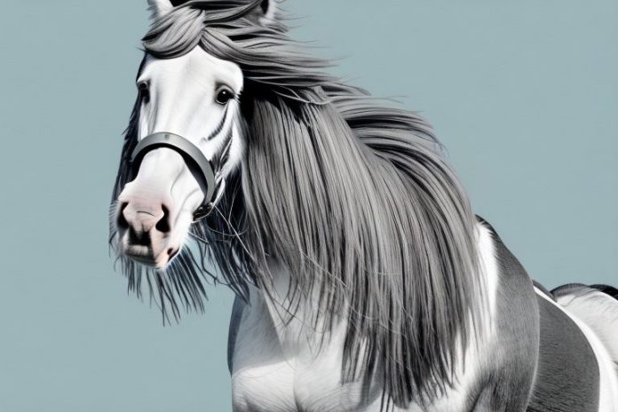 A clydesdale horse galloping through the mogwase countryside