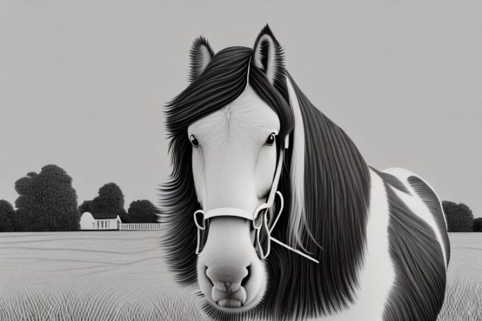 A clydesdale horse in a rural setting in somerset west