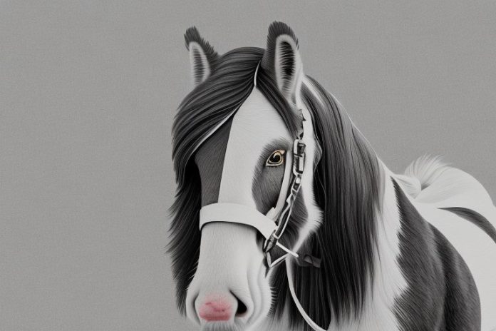 A clydesdale horse in a rural setting in worcester