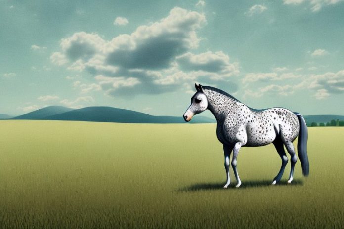 An appaloosa horse in a rural setting