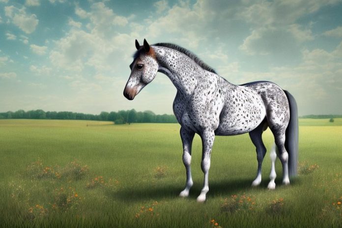 An appaloosa horse in a rural setting