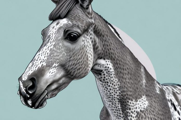 An appaloosa horse in an east london setting