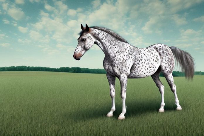 An appaloosa horse in a rural setting