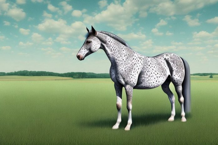 An appaloosa horse in a rural setting