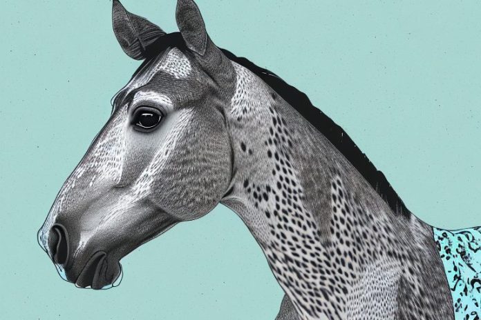 An appaloosa horse in a gauteng landscape