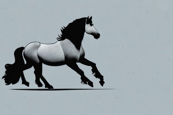 A friesian horse galloping through the countryside of lebowakgomo
