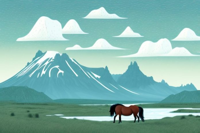A horse in a scenic icelandic landscape