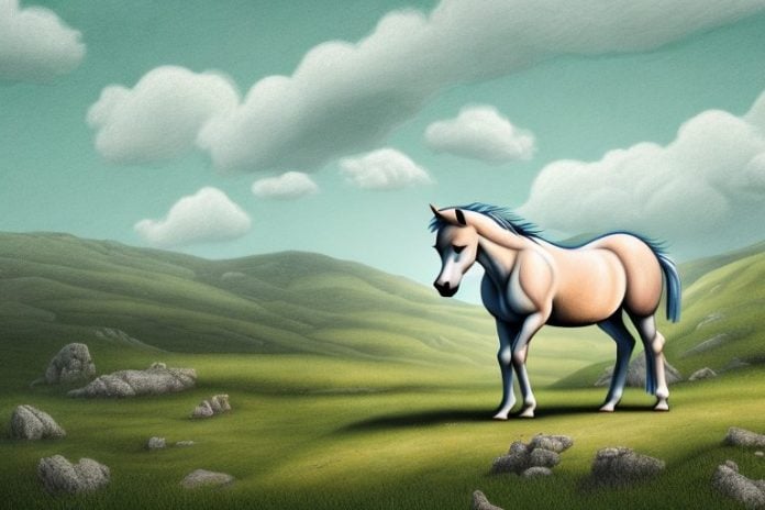 A dartmoor pony horse in a rural landscape in tongaat