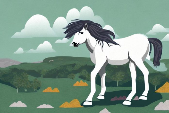 A dartmoor pony in a westville landscape