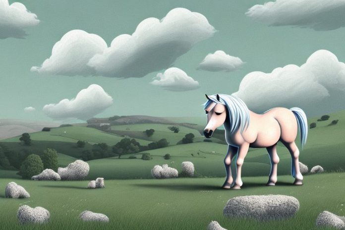 A dartmoor pony in a rural setting in east london