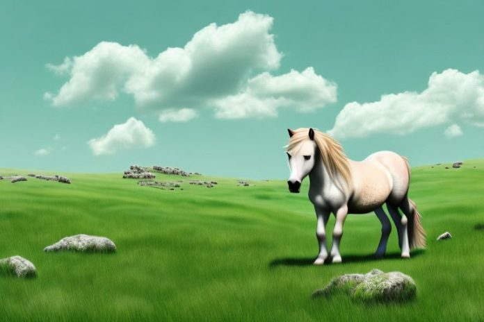 A dartmoor pony in a natural setting