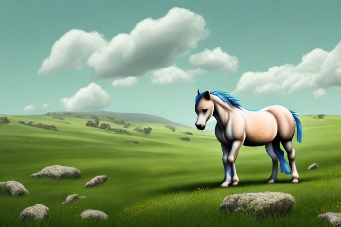 A dartmoor pony horse in a rural setting