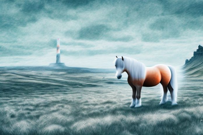 An icelandic horse in a bethlehem landscape