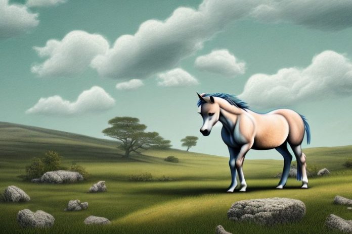 A dartmoor pony horse in a rural landscape in polokwane