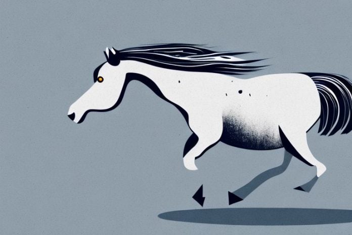 An icelandic horse running through the streets of soweto