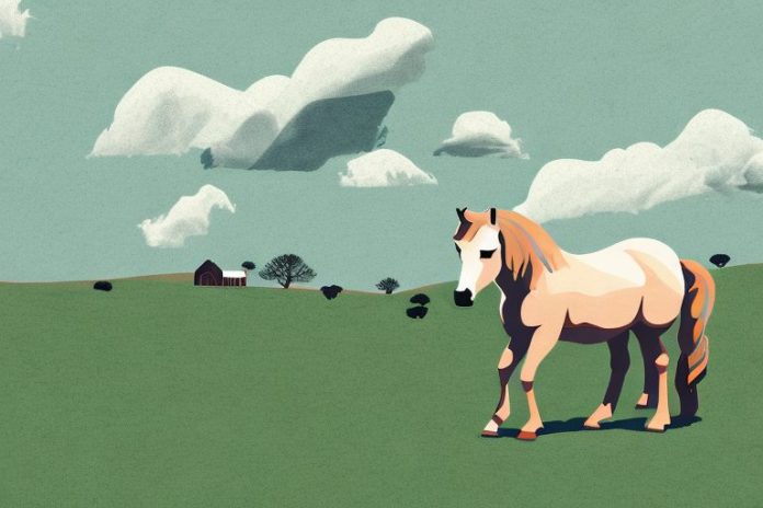 A dartmoor pony in a somerset west landscape