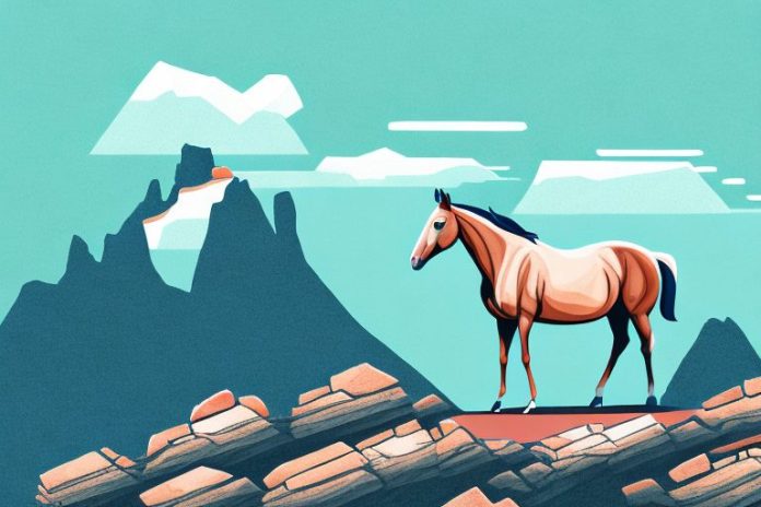 A horse standing on a rocky mountain path in port elizabeth