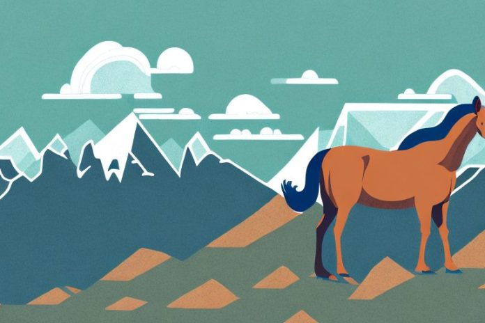 A horse in the rocky mountains
