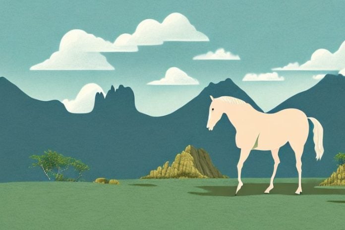 A horse in a mountainous landscape in limpopo