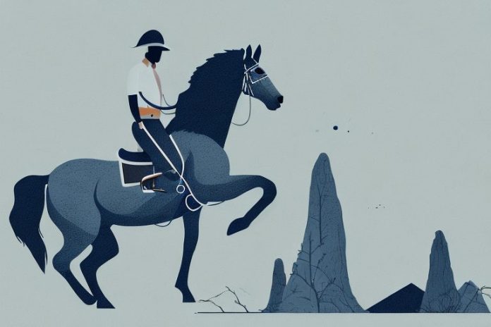 A horse and rider in the rocky mountains of mpumalanga