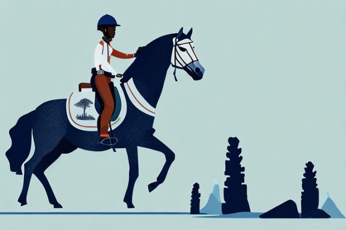 A horse and rider in the rocky mountains of mafikeng