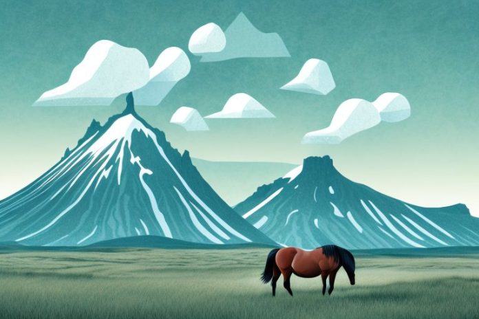 A horse in a natural icelandic landscape
