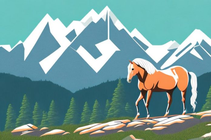 A horse in the rocky mountains