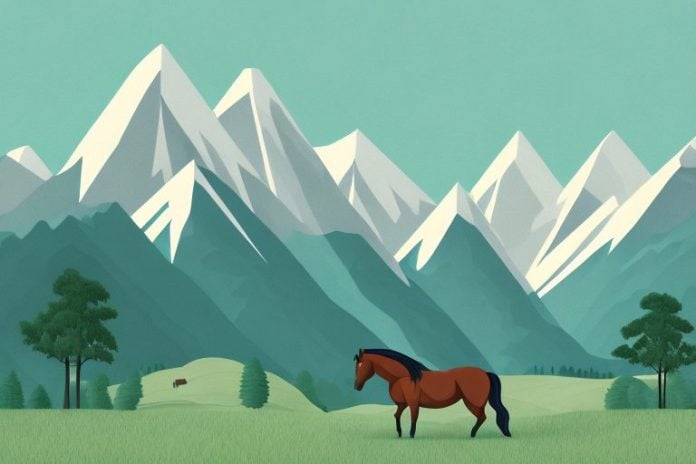 A horse in a natural landscape