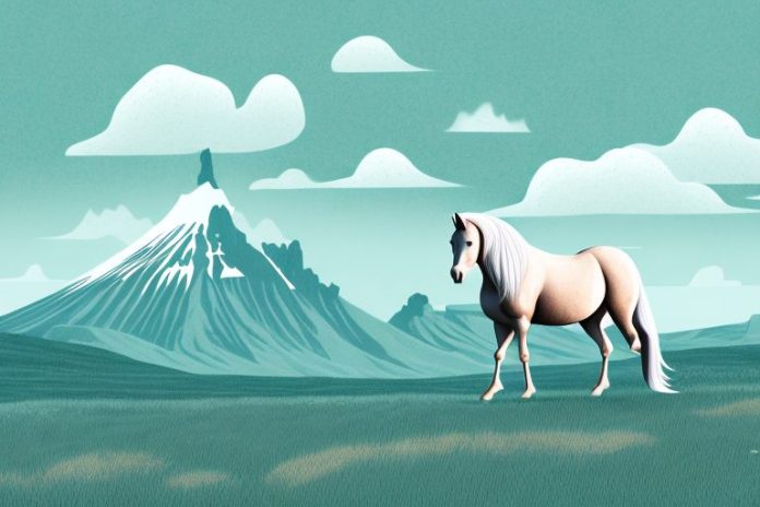 A horse in a scenic icelandic landscape
