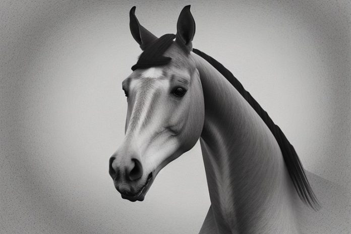 A dutch warmblood horse in a rural setting in graaff-reinet