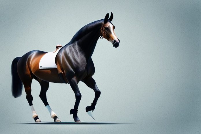 A dutch warmblood horse in a riding arena in ficksburg