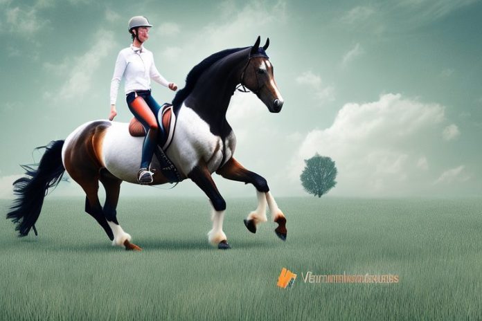 A dutch warmblood horse being ridden in a field in vereeniging