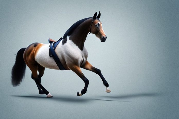A dutch warmblood horse in a riding arena at kempton park