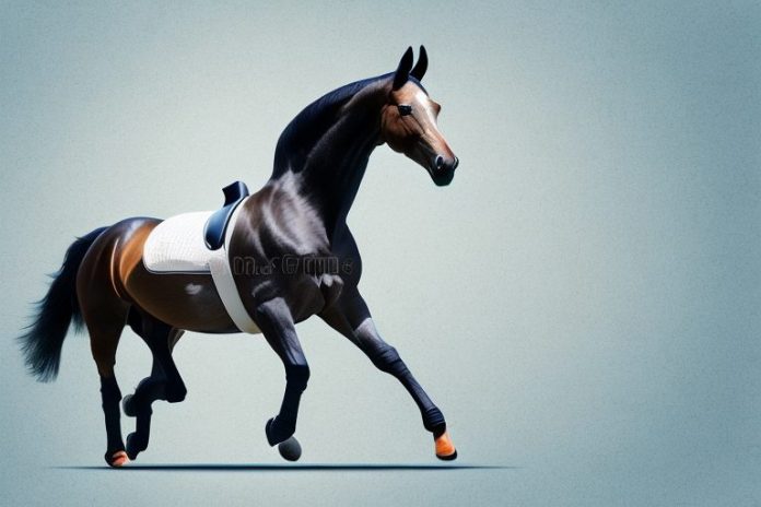 A dutch warmblood horse in a riding arena in tzaneen
