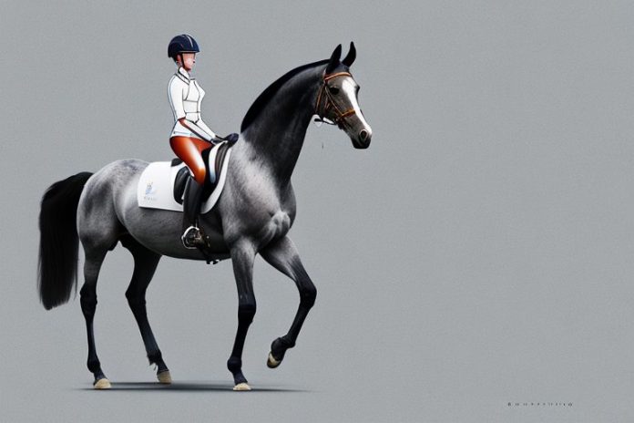 A dutch warmblood horse in a riding arena in giyani