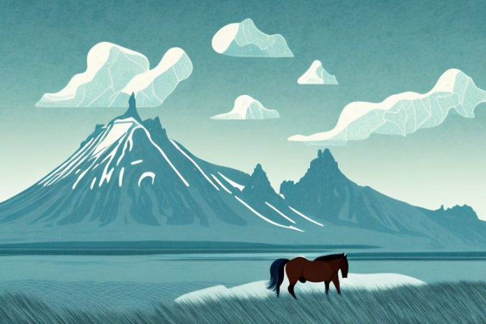 A horse in a scenic icelandic landscape