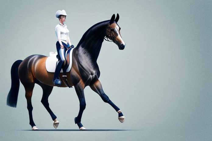 A dutch warmblood horse in a riding arena in middelburg