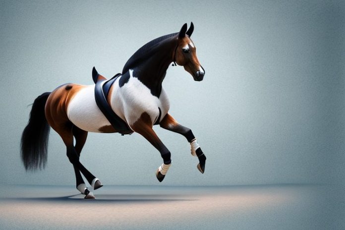 A dutch warmblood horse in a riding arena in kimberley