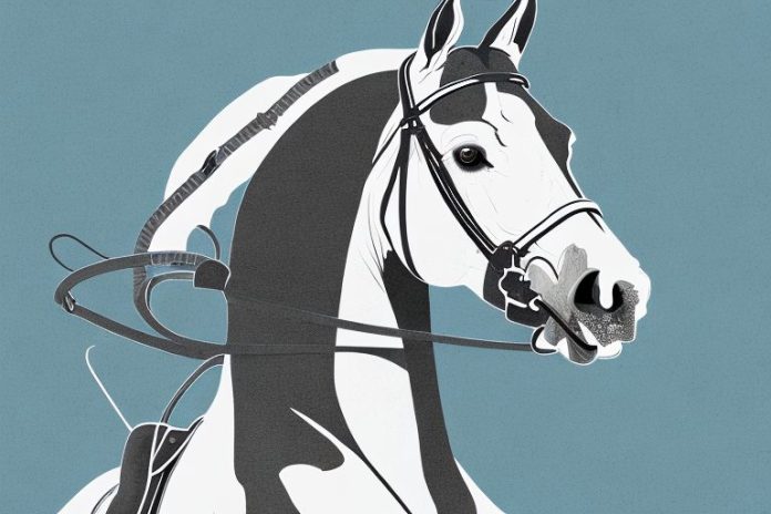 A dutch warmblood horse in a riding arena in prieska