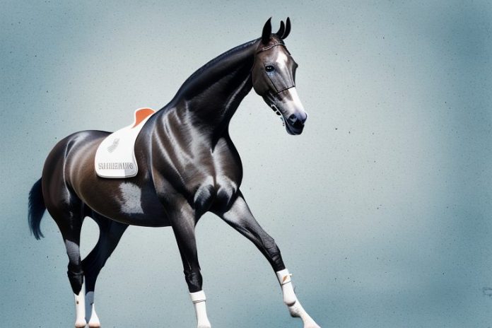 A dutch warmblood horse in a riding arena in potchefstroom