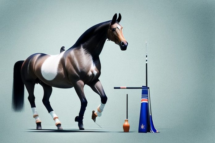 A dutch warmblood horse in a riding arena in stilfontein