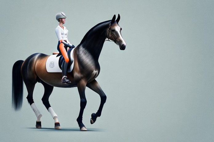 A dutch warmblood horse in a riding arena in lichtenburg