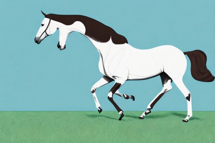 A dutch warmblood horse galloping in a field in vryburg