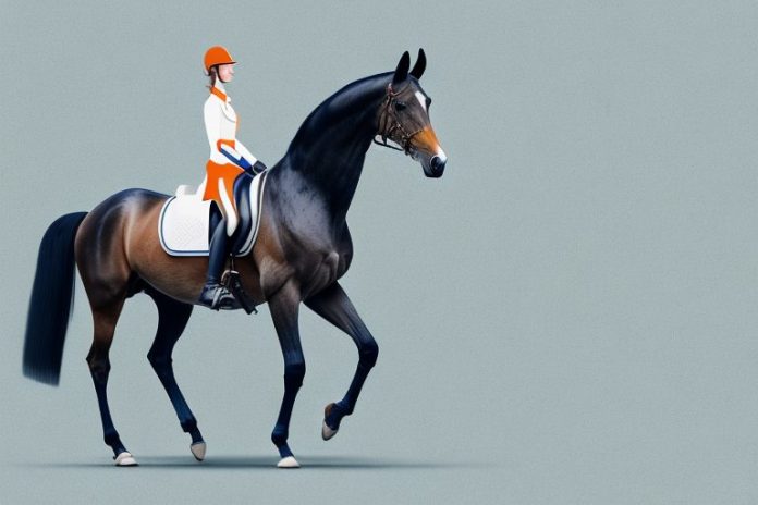 A dutch warmblood horse in a riding arena in mogwase