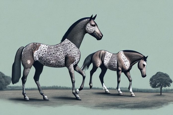 An appaloosa horse in a scenic landscape in limpopo
